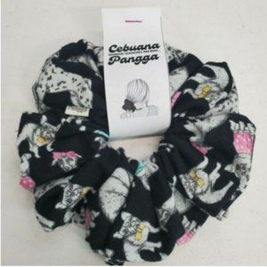 Handmade Women's Scrunchies XL Dog Print Flannel